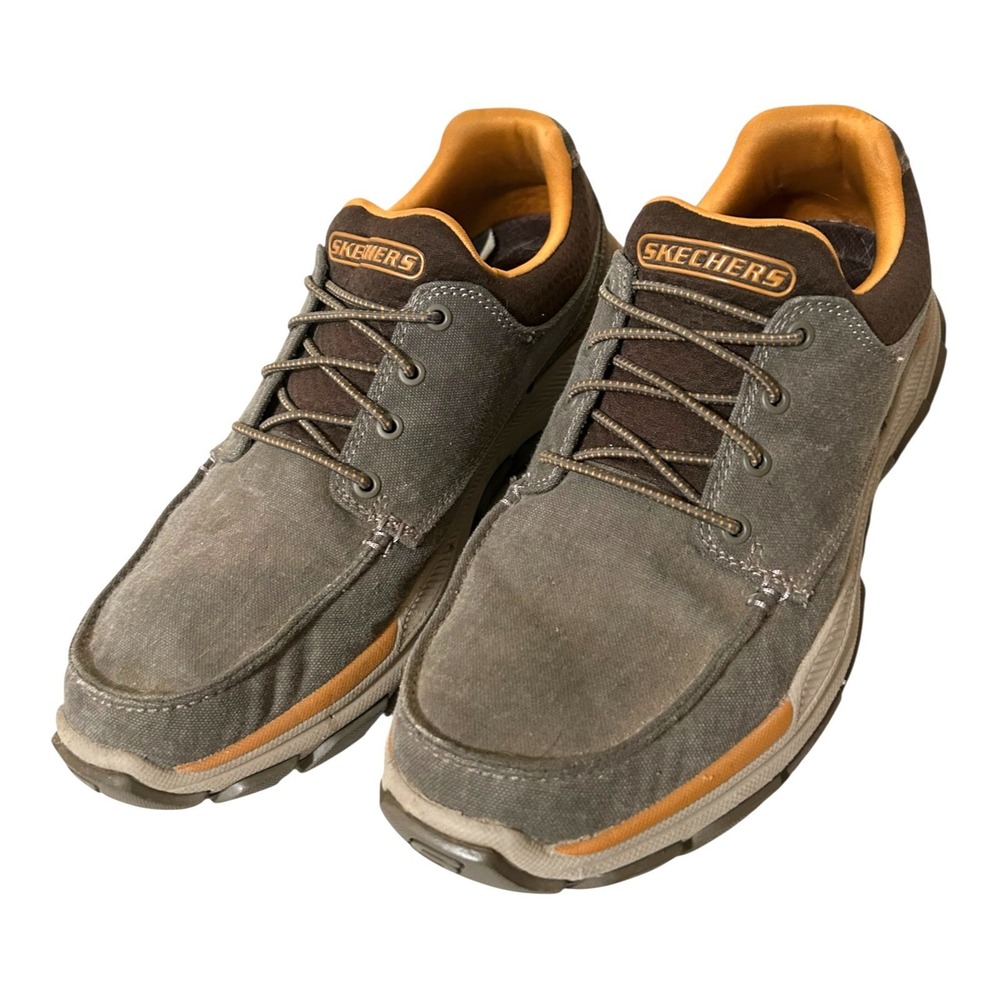 Skechers Respected Loleto Men Size 10 NWOB Taupe Brown Slip On Sneaker 204329